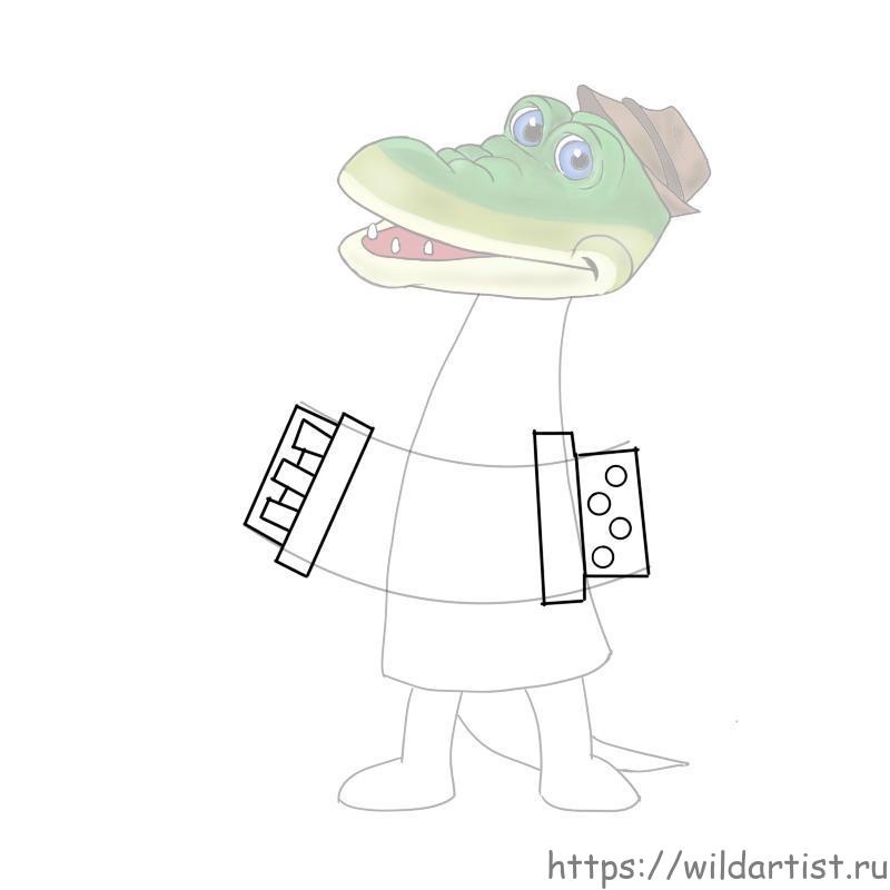 Как нарисовать крокодила Гену - часть 2