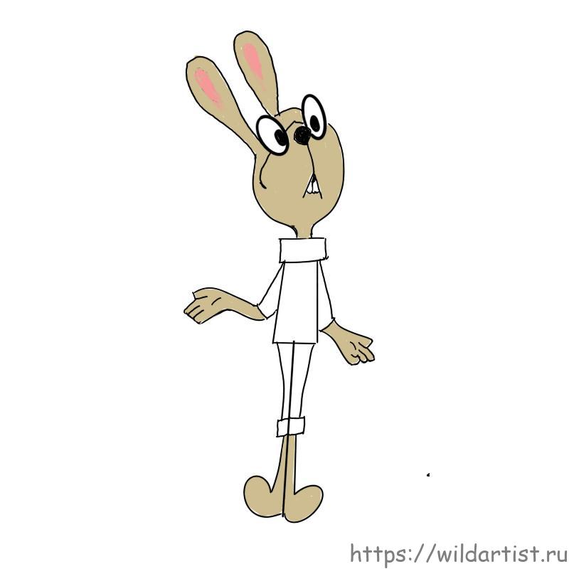 Как нарисовать Кролика из Винни Пуха