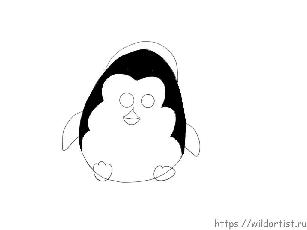 Как нарисовать Пингвиненка
