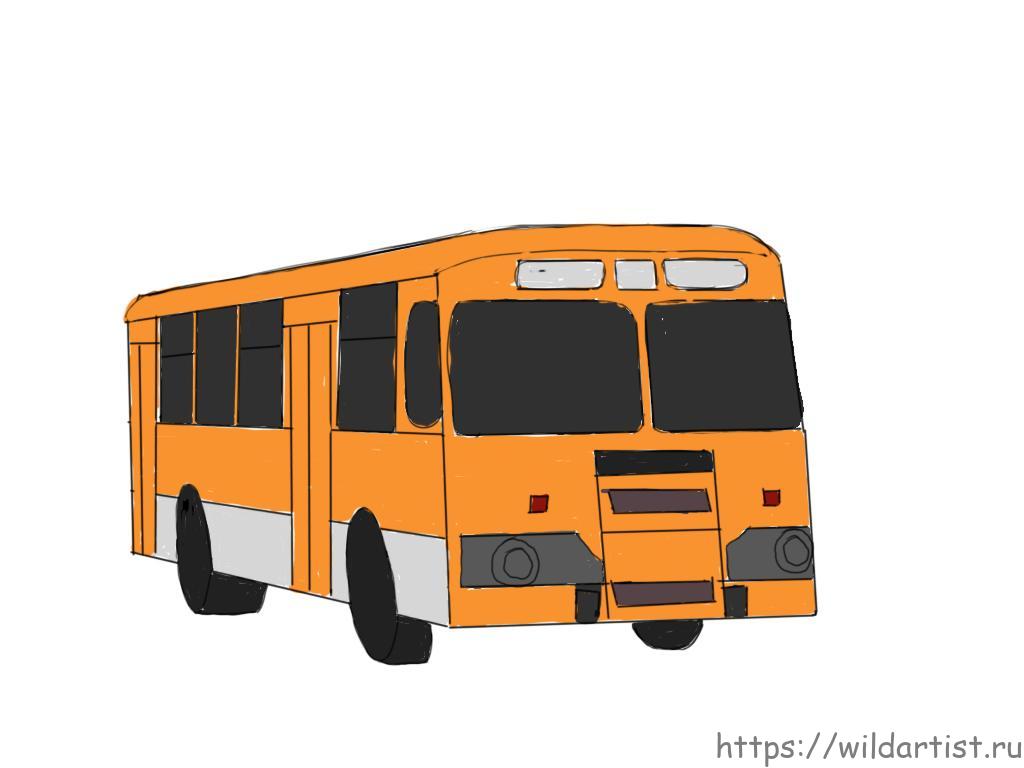 Как нарисовать автобус